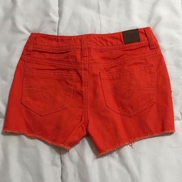 Justice Orange Skinny Low Rise Jean Shorts 10R - Picture 6 of 8